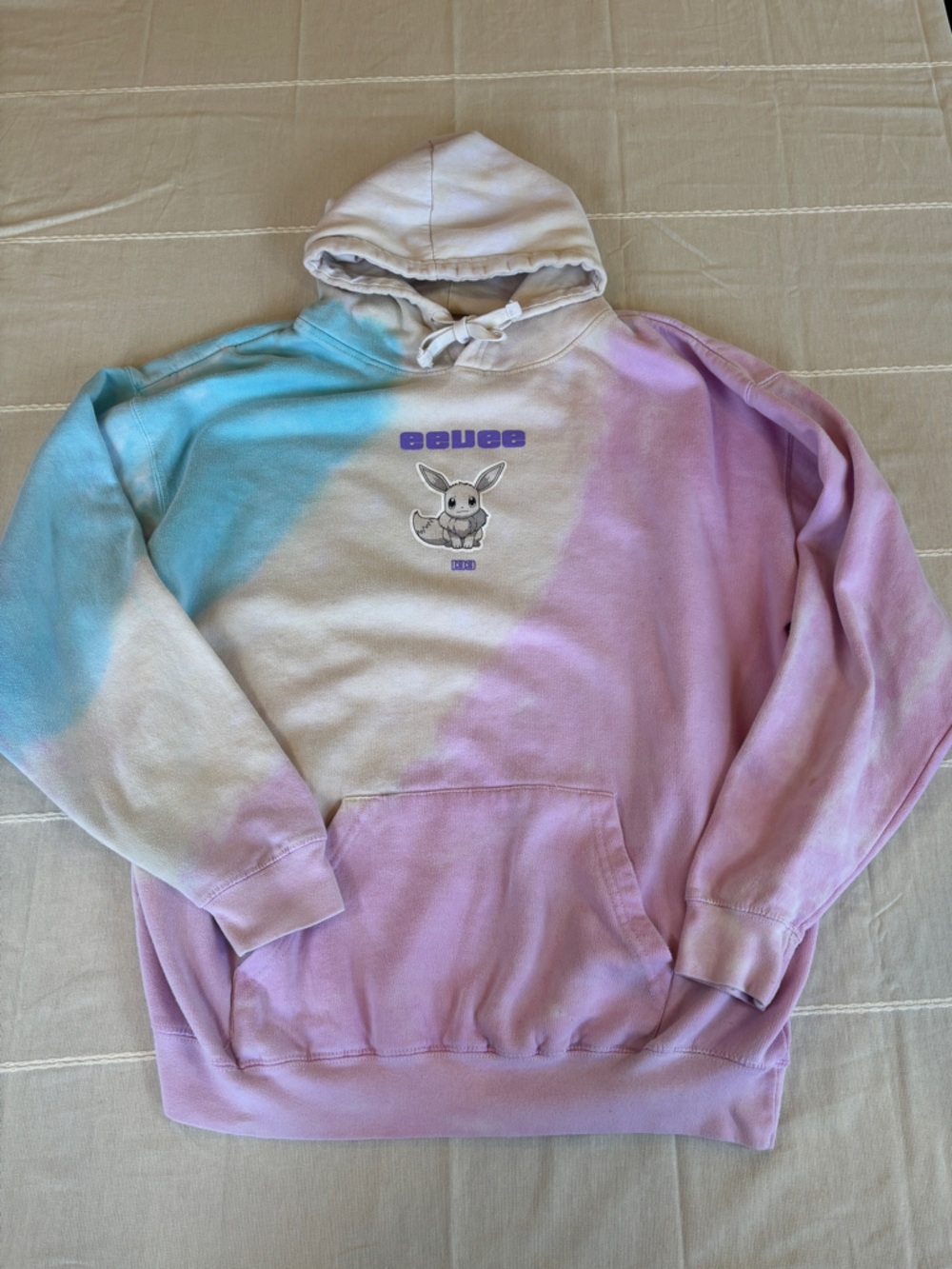 Pokémon Eevee Evolutions Tie Dye Hoodie - Umbreon & Espeon - Picture 2 of 10